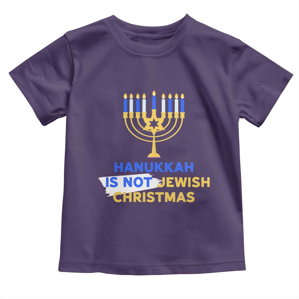 Funny Hanukkah Is Not Jewish Christmas Toddler T Shirt Chanukah Menorah TS11 Purple Print Your Wear
