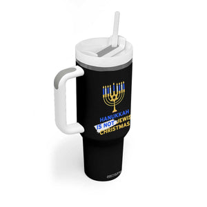 Funny Hanukkah Is Not Jewish Christmas Tumbler With Handle Chanukah Menorah TS11 Print Your Wear