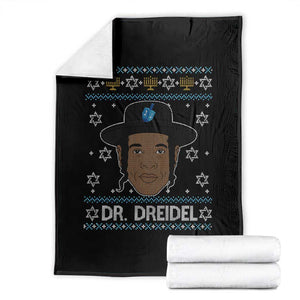 Funny Hanukkah Dreidel Throw Blanket Dr Dreidel Chanukah Rapper DJ TS11 Black Print Your Wear