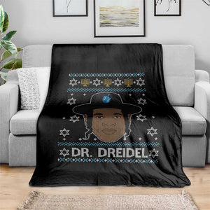 Funny Hanukkah Dreidel Throw Blanket Dr Dreidel Chanukah Rapper DJ TS11 Print Your Wear