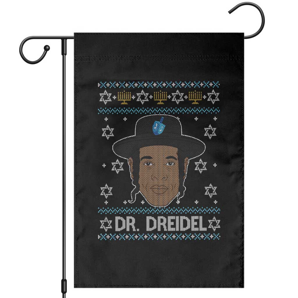 Funny Hanukkah Dreidel Garden Flag Dr Dreidel Chanukah Rapper DJ TS11 Black Print Your Wear