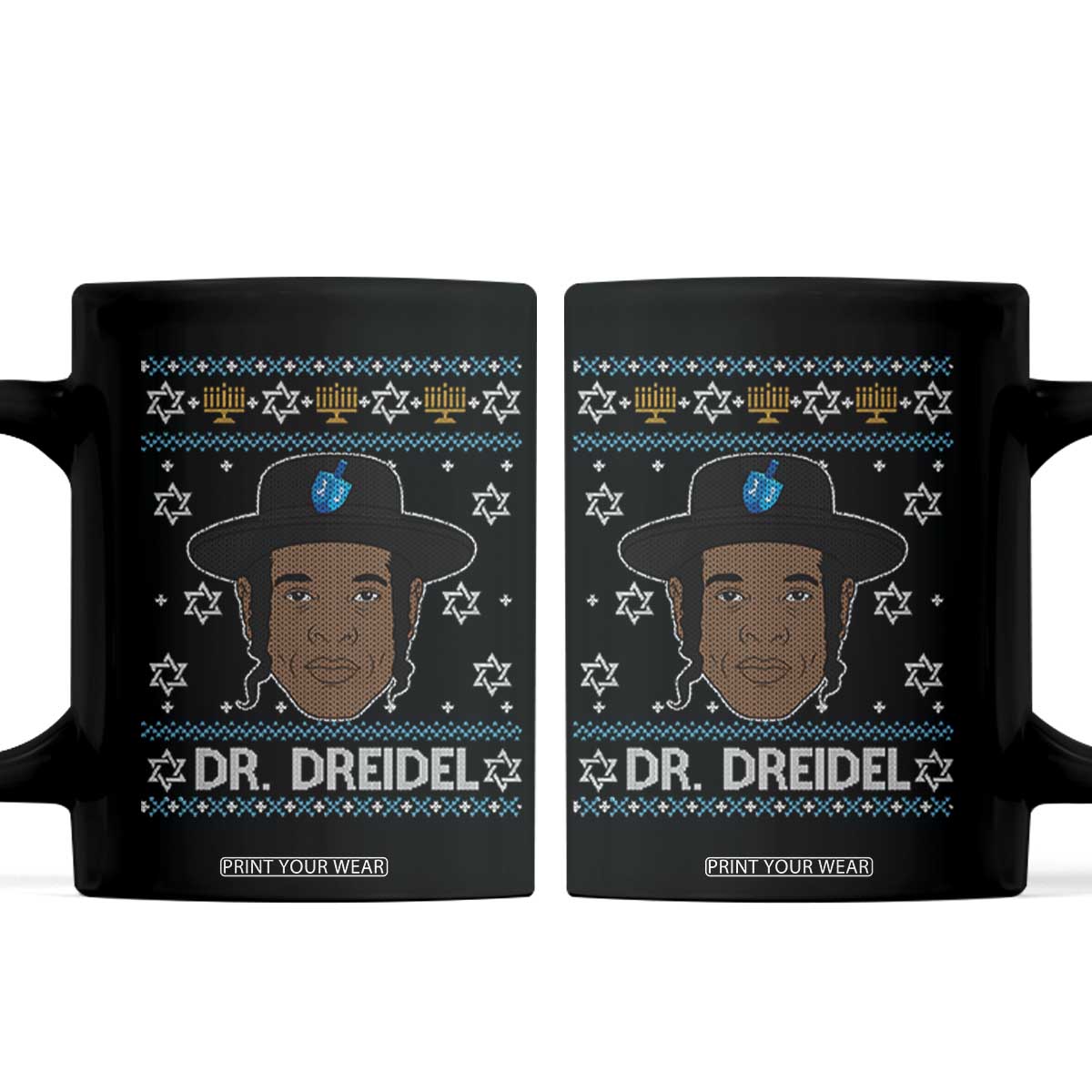 Funny Hanukkah Dreidel Coffee Mug Dr Dreidel Chanukah Rapper DJ TS11 Black Print Your Wear
