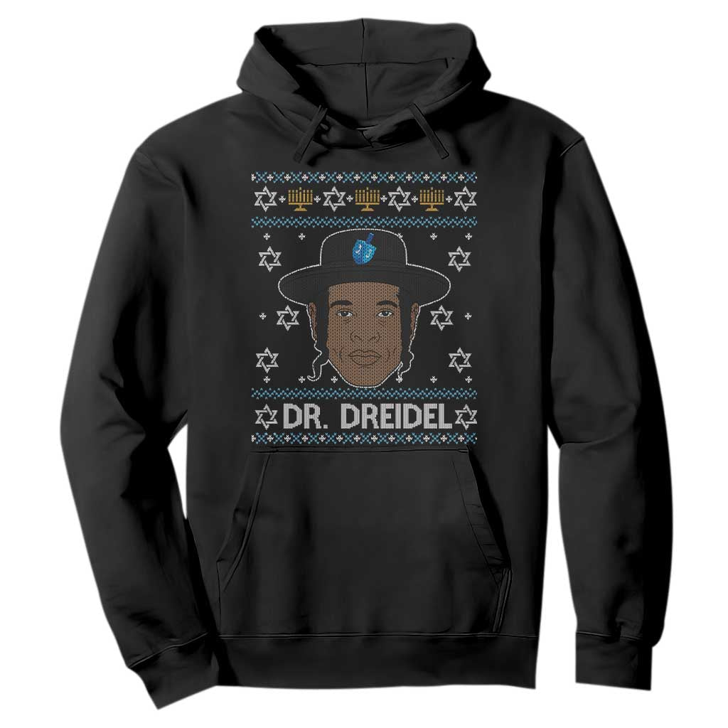 Funny Hanukkah Dreidel Hoodie Dr Dreidel Chanukah Rapper DJ TS11 Black Print Your Wear