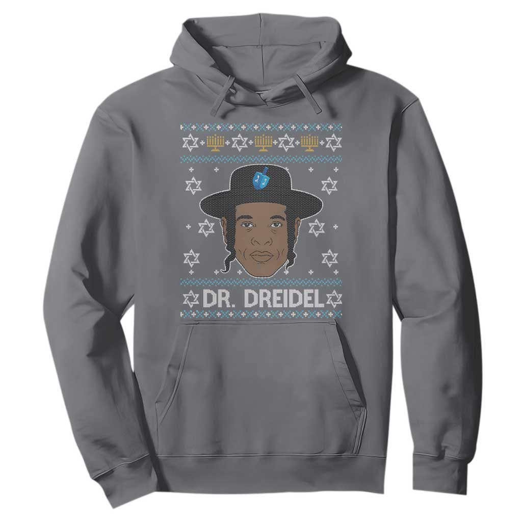Funny Hanukkah Dreidel Hoodie Dr Dreidel Chanukah Rapper DJ TS11 Charcoal Print Your Wear
