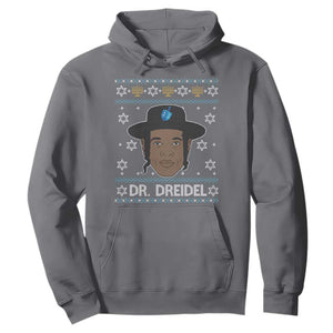 Funny Hanukkah Dreidel Hoodie Dr Dreidel Chanukah Rapper DJ TS11 Charcoal Print Your Wear