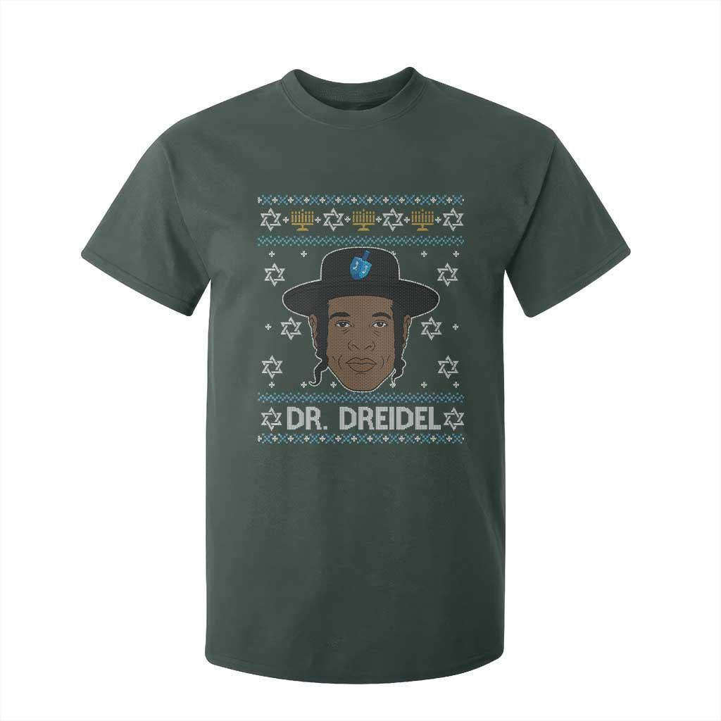 Funny Hanukkah Dreidel T Shirt For Kid Dr Dreidel Chanukah Rapper DJ TS11 Dark Forest Green Print Your Wear