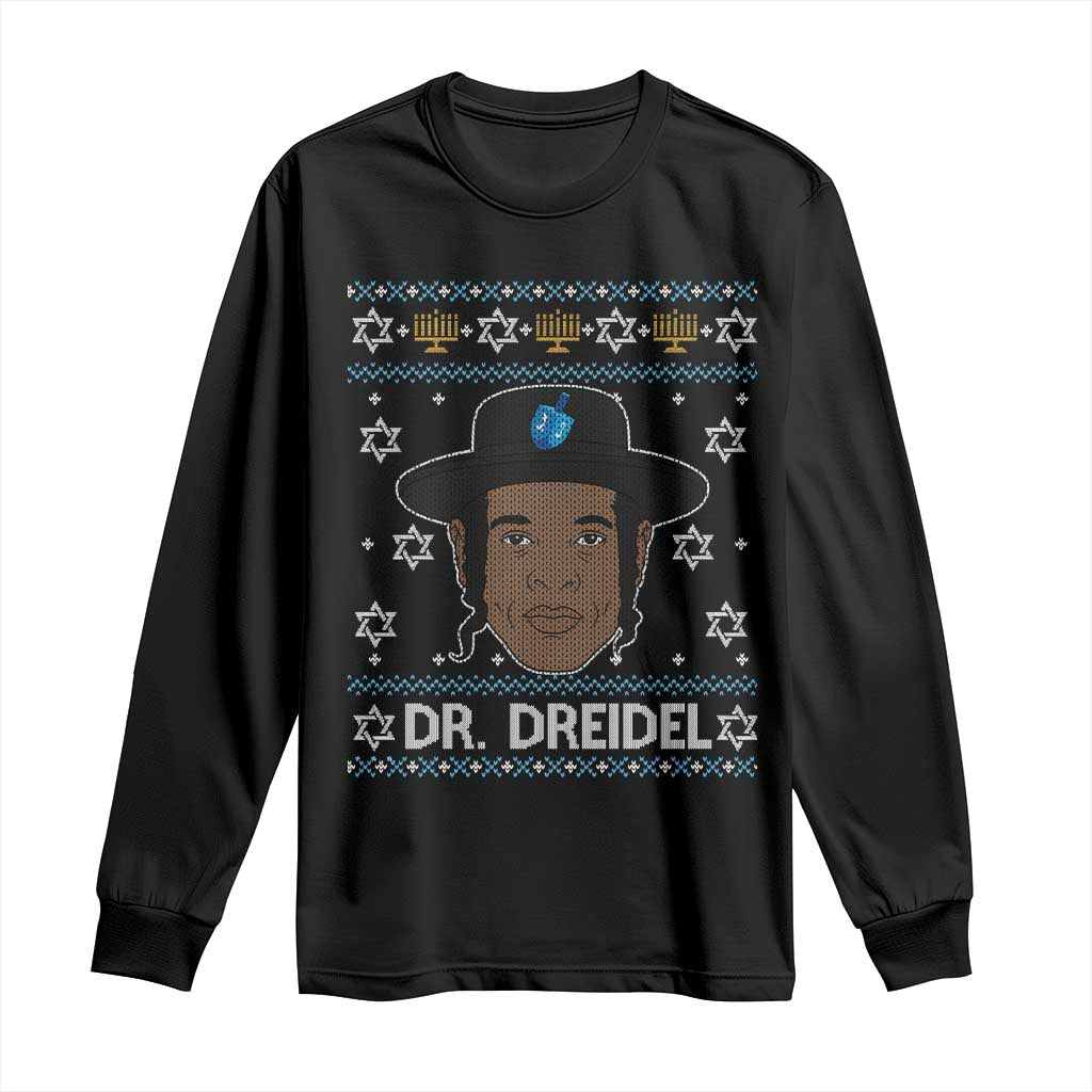 Funny Hanukkah Dreidel Long Sleeve Shirt Dr Dreidel Chanukah Rapper DJ TS11 Black Print Your Wear