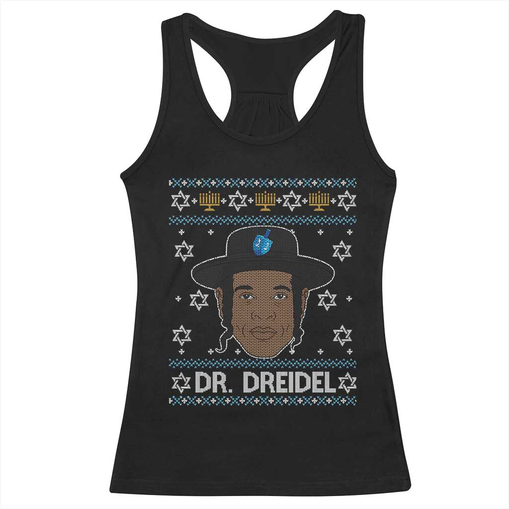 Funny Hanukkah Dreidel Racerback Tank Top Dr Dreidel Chanukah Rapper DJ TS11 Black Print Your Wear