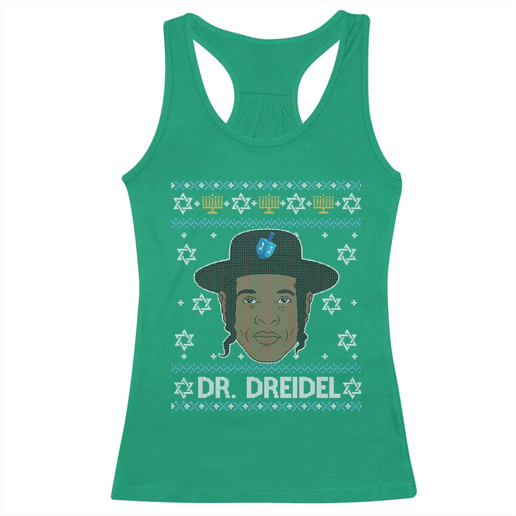 Funny Hanukkah Dreidel Racerback Tank Top Dr Dreidel Chanukah Rapper DJ TS11 Irish Green Print Your Wear