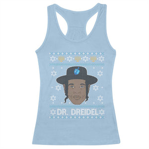 Funny Hanukkah Dreidel Racerback Tank Top Dr Dreidel Chanukah Rapper DJ TS11 Light Blue Print Your Wear