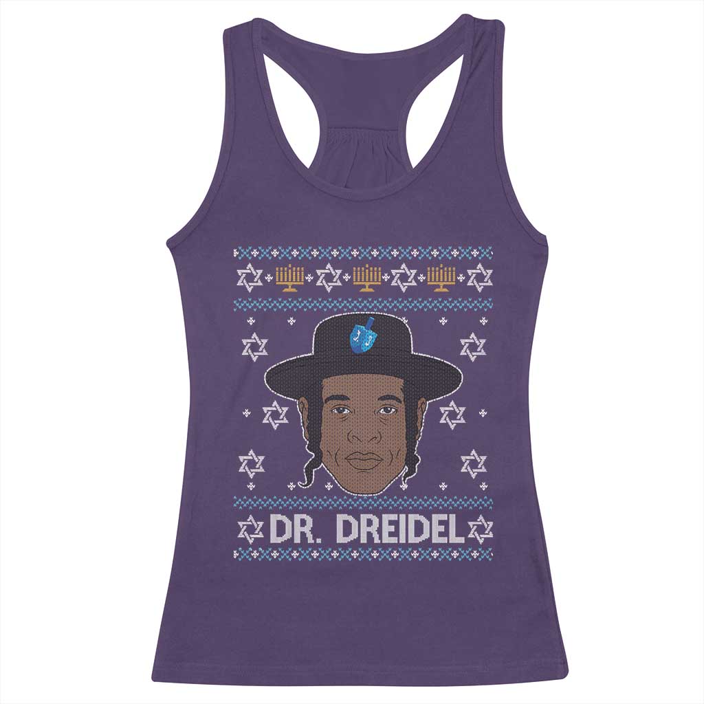 Funny Hanukkah Dreidel Racerback Tank Top Dr Dreidel Chanukah Rapper DJ TS11 Purple Print Your Wear