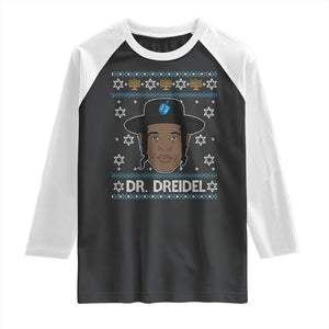 Funny Hanukkah Dreidel Raglan Shirt Dr Dreidel Chanukah Rapper DJ TS11 Black White Print Your Wear
