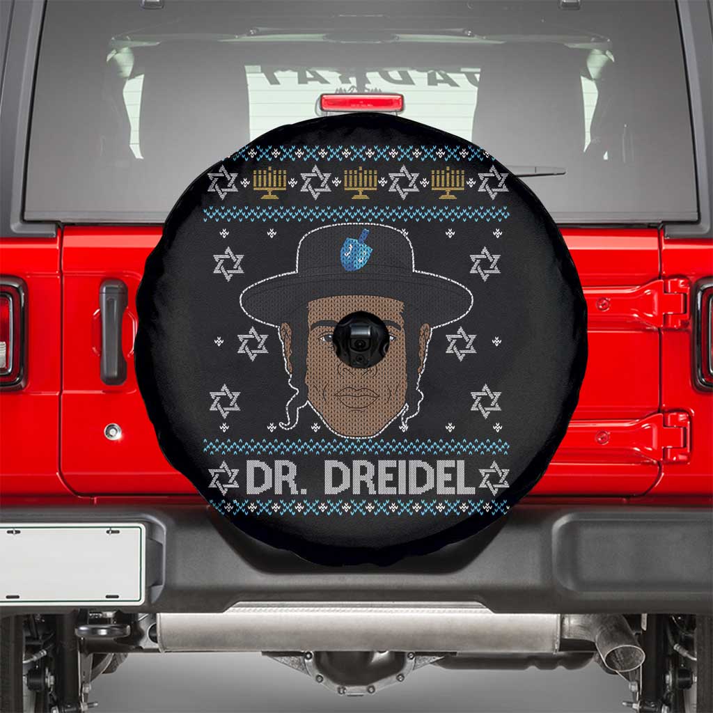 Funny Hanukkah Dreidel Spare Tire Cover Dr Dreidel Chanukah Rapper DJ TS11 Black Print Your Wear