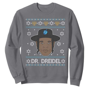 Funny Hanukkah Dreidel Sweatshirt Dr Dreidel Chanukah Rapper DJ TS11 Charcoal Print Your Wear