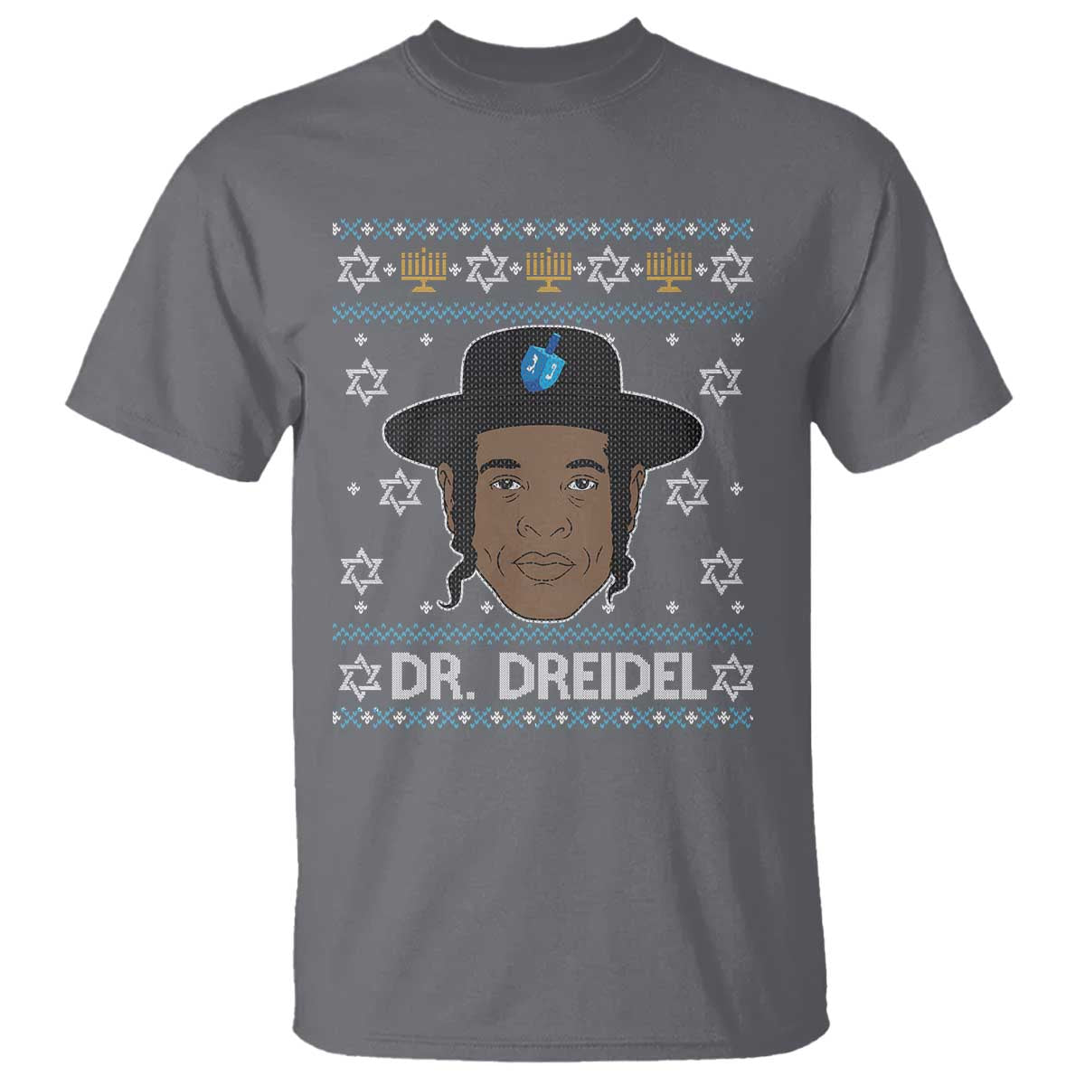 Funny Hanukkah Dreidel T Shirt Dr Dreidel Chanukah Rapper DJ TS11 Charcoal Print Your Wear