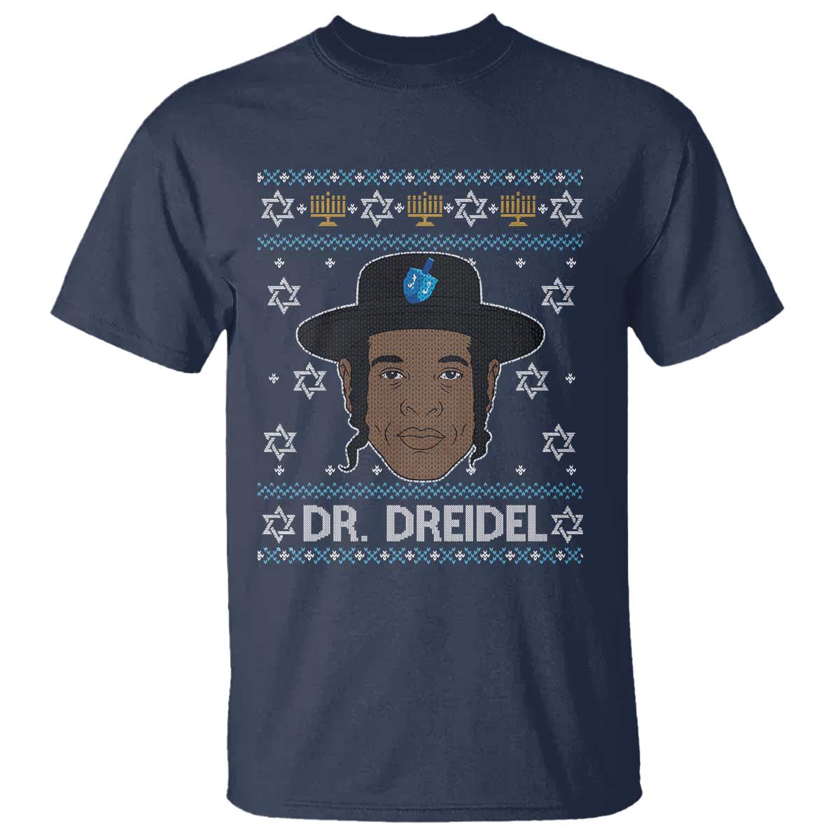 Funny Hanukkah Dreidel T Shirt Dr Dreidel Chanukah Rapper DJ TS11 Navy Print Your Wear