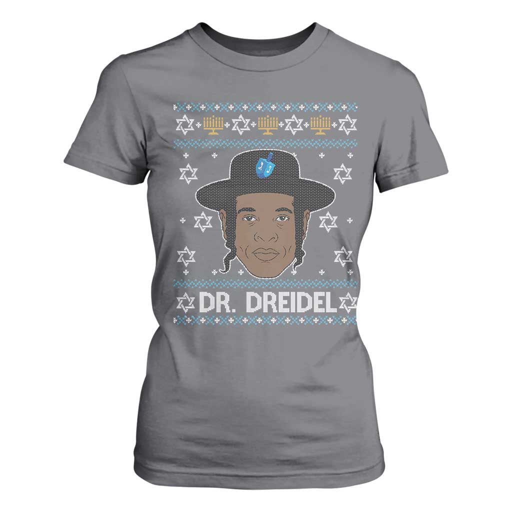 Funny Hanukkah Dreidel T Shirt For Women Dr Dreidel Chanukah Rapper DJ TS11 Charcoal Print Your Wear