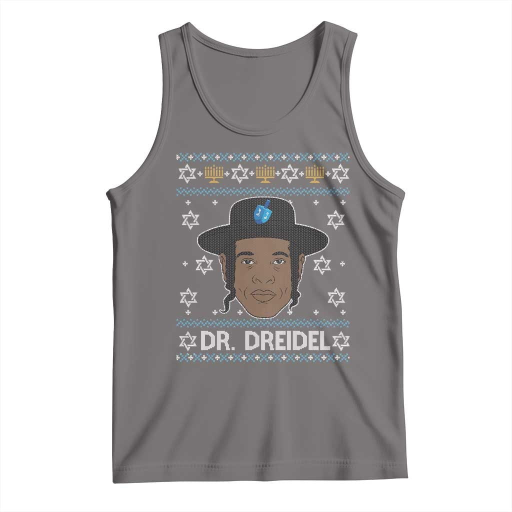 Funny Hanukkah Dreidel Tank Top Dr Dreidel Chanukah Rapper DJ TS11 Deep Heather Print Your Wear