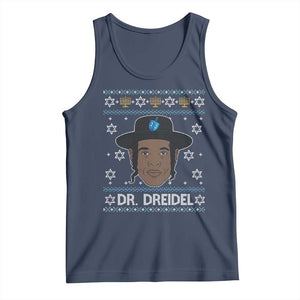 Funny Hanukkah Dreidel Tank Top Dr Dreidel Chanukah Rapper DJ TS11 Navy Print Your Wear