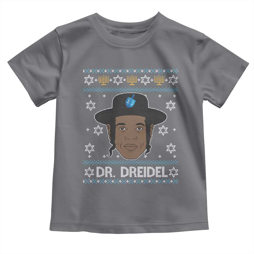 Funny Hanukkah Dreidel Toddler T Shirt Dr Dreidel Chanukah Rapper DJ TS11 Charcoal Print Your Wear