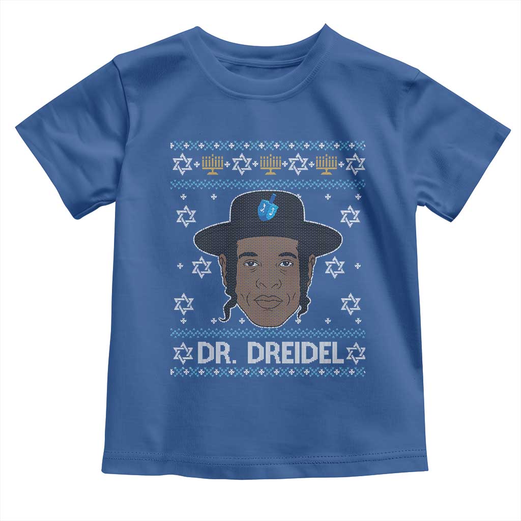 Funny Hanukkah Dreidel Toddler T Shirt Dr Dreidel Chanukah Rapper DJ TS11 Royal Blue Print Your Wear
