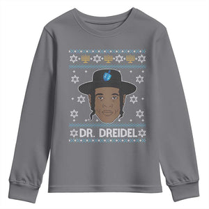 Funny Hanukkah Dreidel Youth Sweatshirt Dr Dreidel Chanukah Rapper DJ TS11 Charcoal Print Your Wear