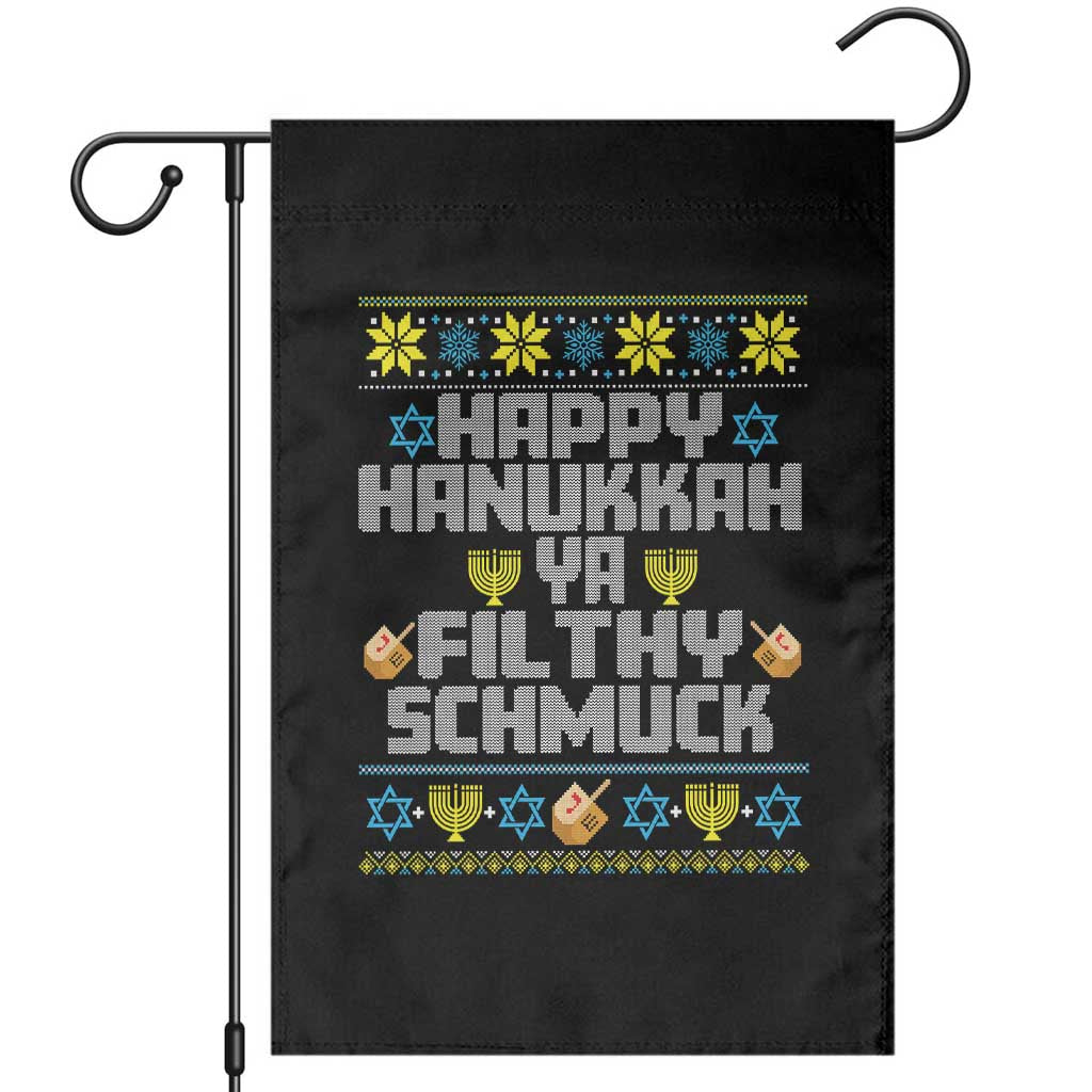Happy Hanukkah Ya Filthy Schmuck Garden Flag Funny Hanukkah Christmas Movie TS11 Black Print Your Wear