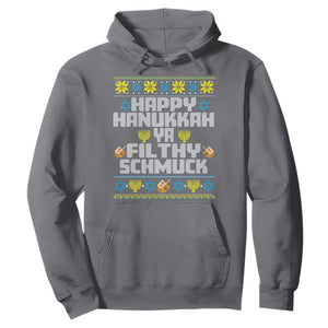 Happy Hanukkah Ya Filthy Schmuck Hoodie Funny Hanukkah Christmas Movie TS11 Charcoal Print Your Wear