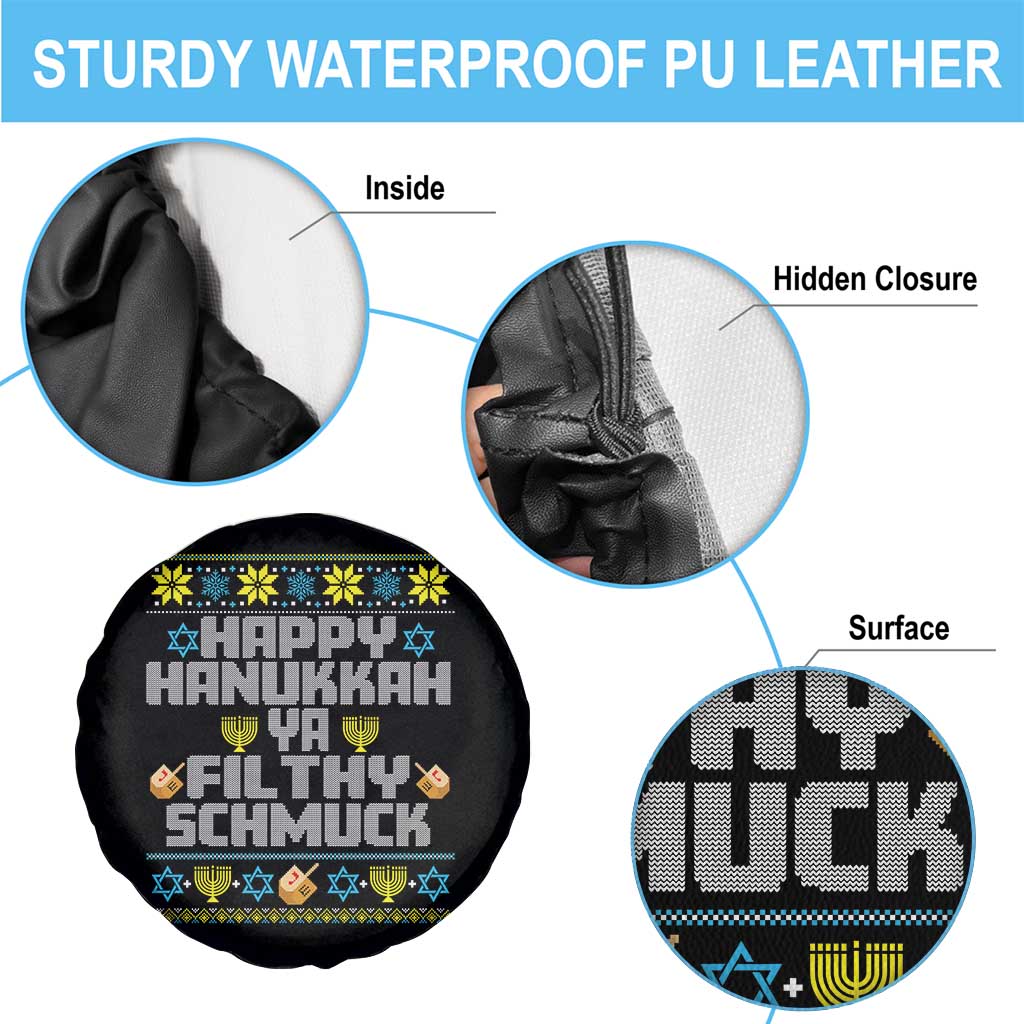 Happy Hanukkah Ya Filthy Schmuck Spare Tire Cover Funny Hanukkah Christmas Movie TS11 Print Your Wear