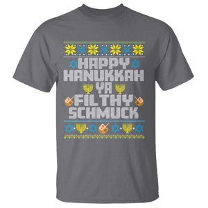 Happy Hanukkah Ya Fithy Schmuck T Shirt Funny Hanukkah Christmas Movie TS11 Charcoal Print Your Wear