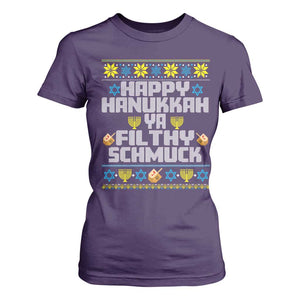 Happy Hanukkah Ya Filthy Schmuck T Shirt For Women Funny Hanukkah Christmas Movie TS11 Purple Print Your Wear
