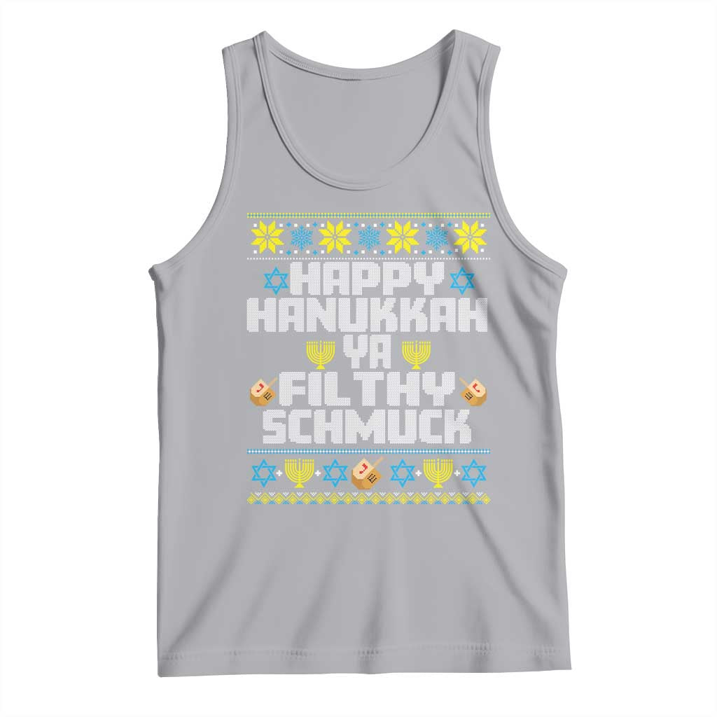 Happy Hanukkah Ya Filthy Schmuck Tank Top Funny Hanukkah Christmas Movie TS11 Athletic Heather Print Your Wear