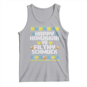 Happy Hanukkah Ya Fithy Schmuck Tank Top Funny Hanukkah Christmas Movie TS11 Athletic Heather Print Your Wear