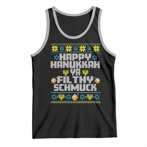 Happy Hanukkah Ya Fithy Schmuck Tank Top Funny Hanukkah Christmas Movie TS11 Black Athletic Heather Print Your Wear