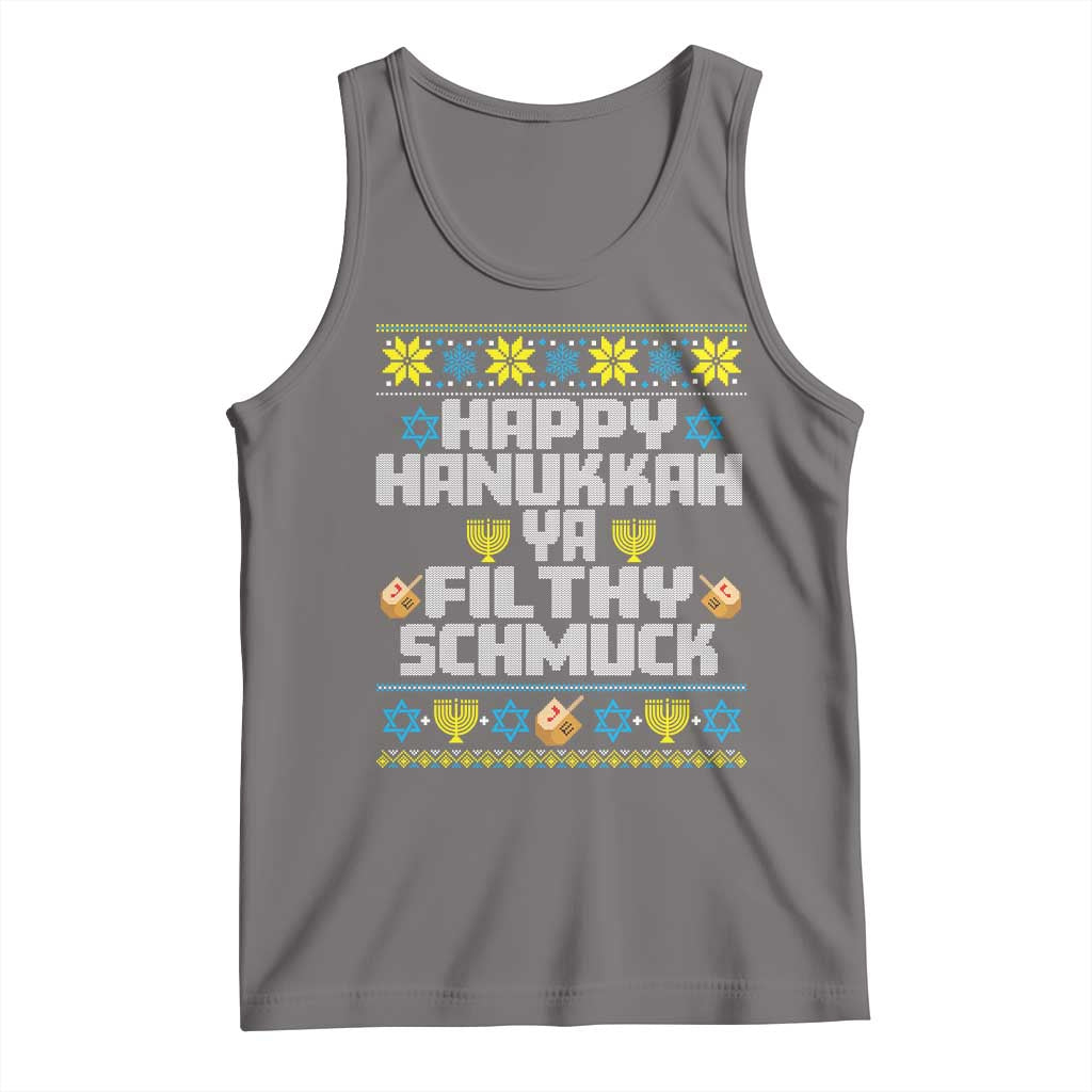 Happy Hanukkah Ya Fithy Schmuck Tank Top Funny Hanukkah Christmas Movie TS11 Deep Heather Print Your Wear