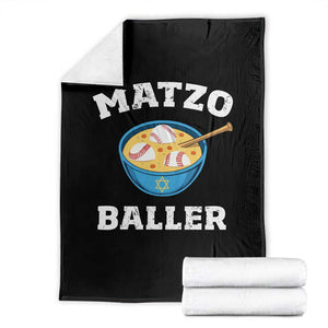 Funny Hanukkah Baseball Throw Blanket Matzo Baller Matzah Ball Jewish Chanukah Sports Lover TS11 Black Print Your Wear