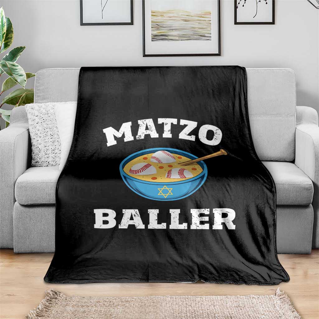 Funny Hanukkah Baseball Throw Blanket Matzo Baller Matzah Ball Jewish Chanukah Sports Lover TS11 Print Your Wear