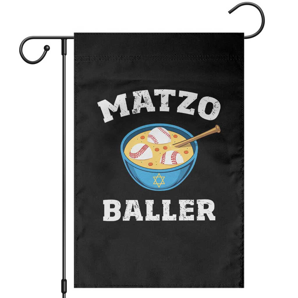 Funny Hanukkah Baseball Garden Flag Matzo Baller Matzah Ball Jewish Chanukah Sports Lover TS11 Black Print Your Wear