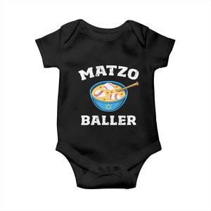 Funny Hanukkah Baseball Baby Onesie Matzo Baller Matzah Ball Jewish Chanukah Sports Lover TS11 Black Print Your Wear