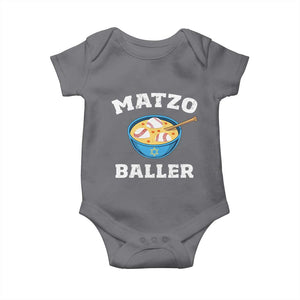 Funny Hanukkah Baseball Baby Onesie Matzo Baller Matzah Ball Jewish Chanukah Sports Lover TS11 Charcoal Print Your Wear