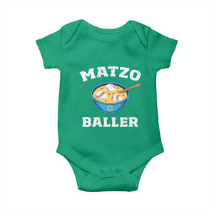 Funny Hanukkah Baseball Baby Onesie Matzo Baller Matzah Ball Jewish Chanukah Sports Lover TS11 Irish Green Print Your Wear