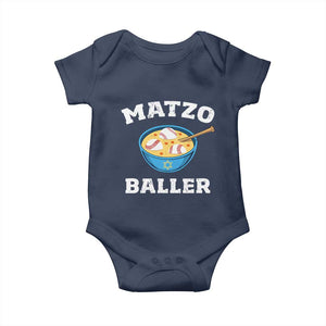 Funny Hanukkah Baseball Baby Onesie Matzo Baller Matzah Ball Jewish Chanukah Sports Lover TS11 Navy Print Your Wear