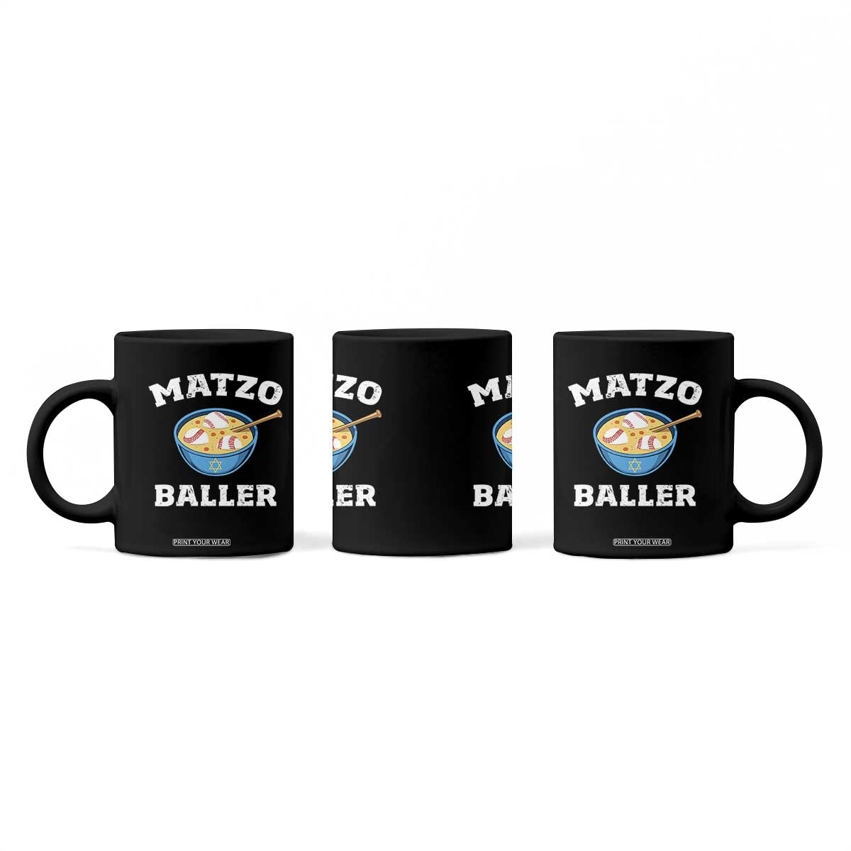 Funny Hanukkah Baseball Coffee Mug Matzo Baller Matzah Ball Jewish Chanukah Sports Lover TS11 Print Your Wear