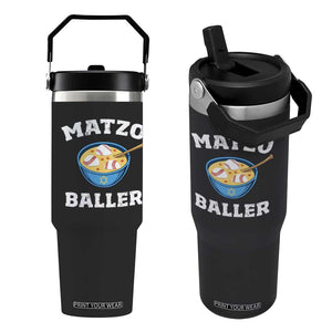 Funny Hanukkah Baseball Flip Straw Tumbler Matzo Baller Matzah Ball Jewish Chanukah Sports Lover TS11 One Size: 30 oz Black Print Your Wear