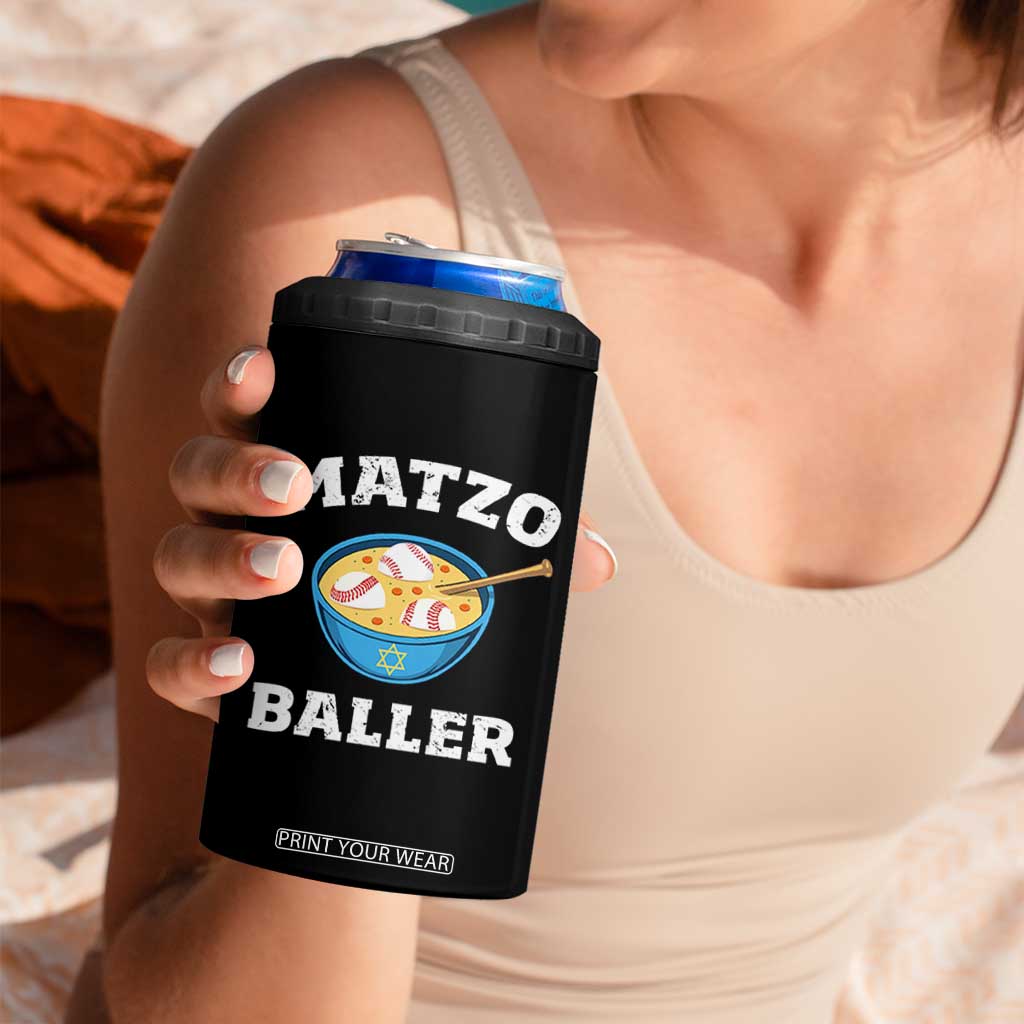 Funny Hanukkah Baseball 4 in 1 Can Cooler Tumbler Matzo Baller Matzah Ball Jewish Chanukah Sports Lover TS11 Print Your Wear