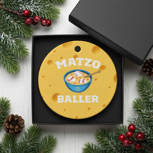 Funny Hanukkah Baseball Ceramic Ornament Matzo Baller Matzah Ball Jewish Chanukah Sports Lover - Print Your Wear