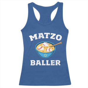 Funny Hanukkah Baseball Racerback Tank Top Matzo Baller Matzah Ball Jewish Chanukah Sports Lover - Print Your Wear