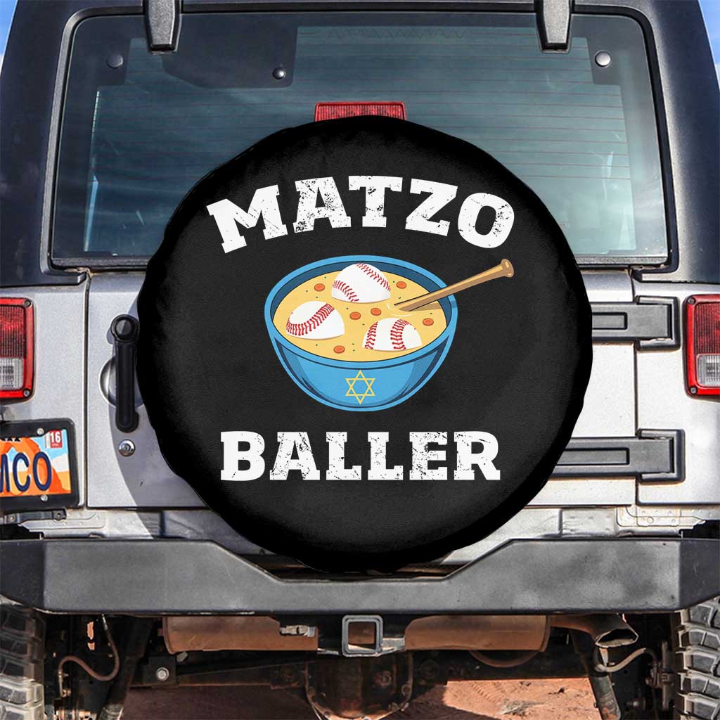 Funny Hanukkah Baseball Spare Tire Cover Matzo Baller Matzah Ball Jewish Chanukah Sports Lover TS11 No hole Black Print Your Wear