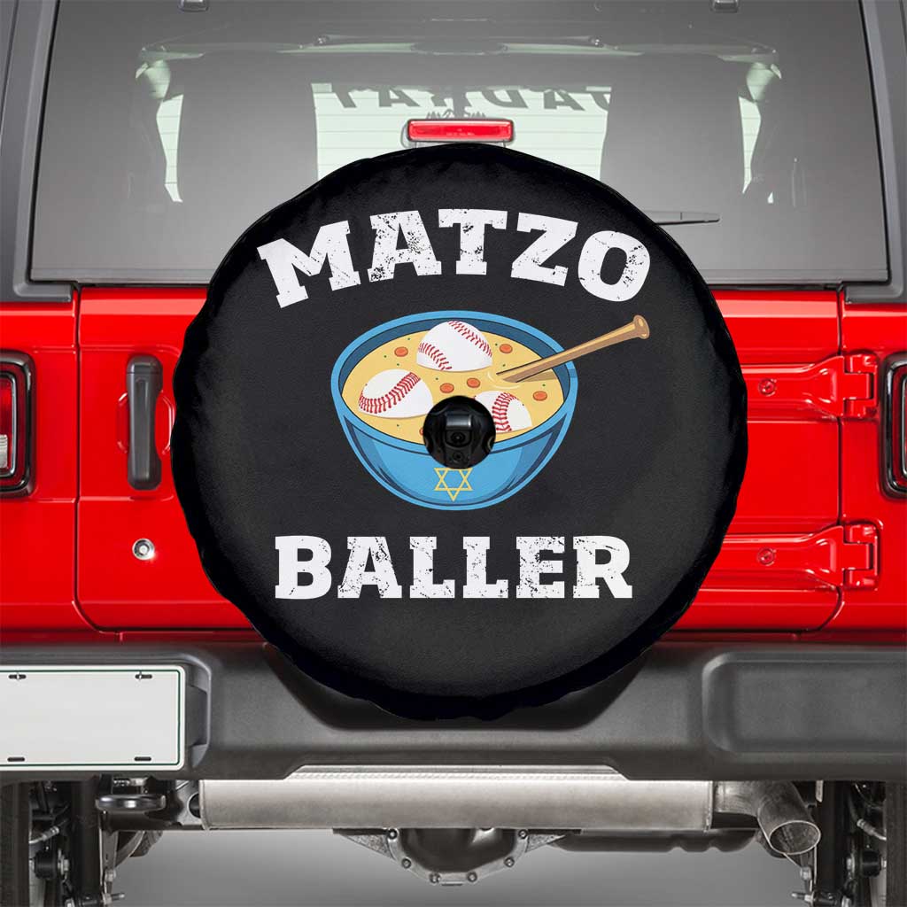 Funny Hanukkah Baseball Spare Tire Cover Matzo Baller Matzah Ball Jewish Chanukah Sports Lover TS11 Black Print Your Wear