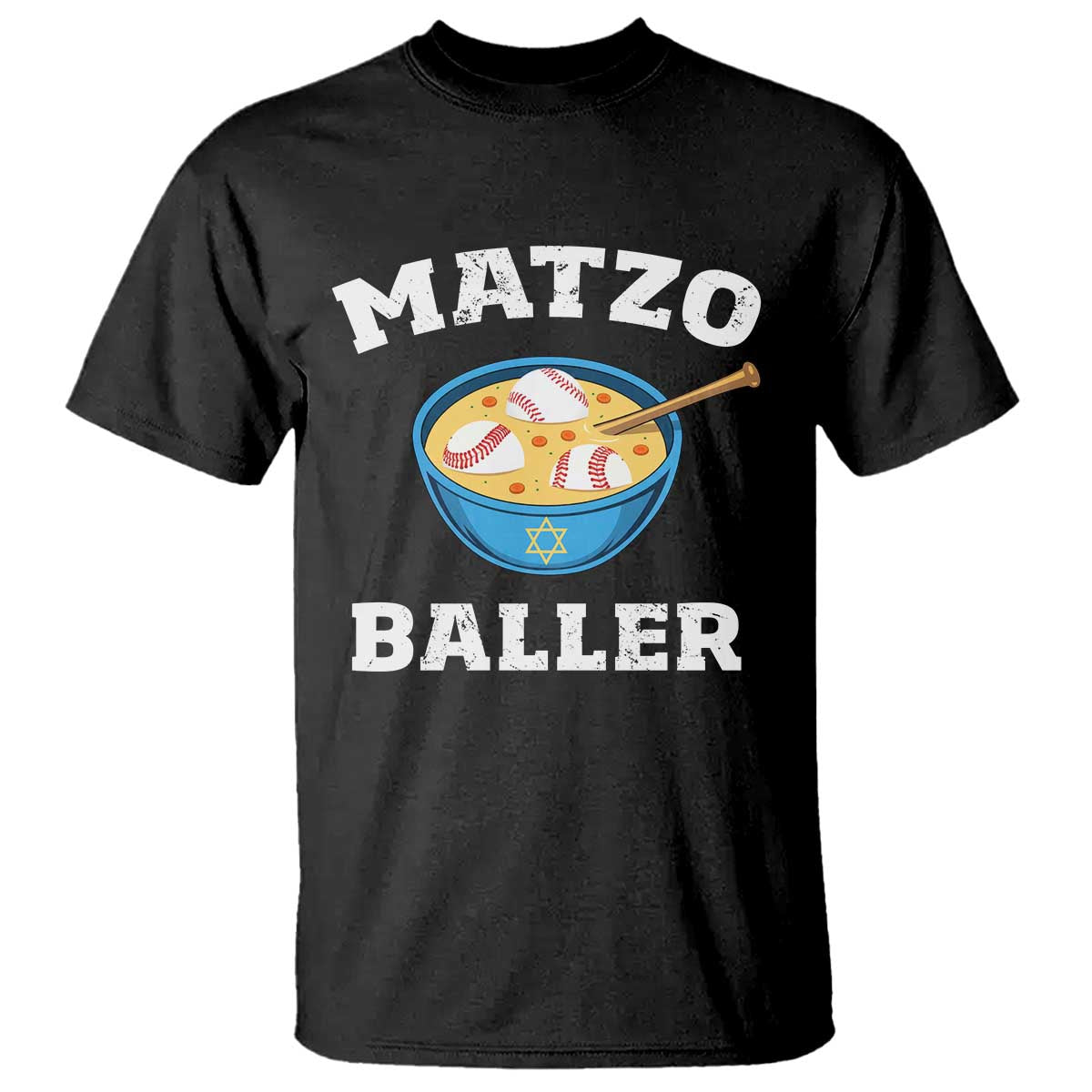 Funny Hanukkah Baseball T Shirt Matzo Baller Matzah Ball Jewish Chanukah Sports Lover TS11 Black Print Your Wear